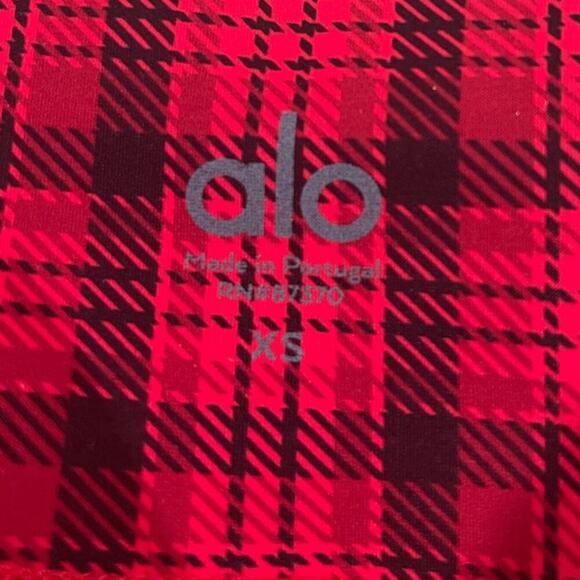 Alo Yoga Occasion Plaid Active Leggings in Red Size XS - Picture 5 of 5